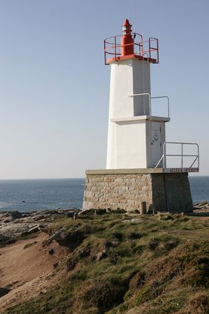 small lighthouse in brittanyの写真素材