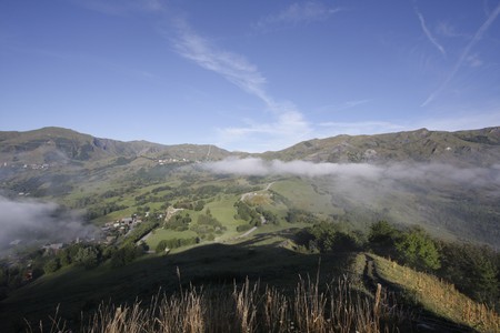 landscape in the french alpsの写真素材
