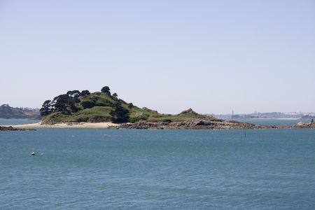 rocks on a beach in brittanyの写真素材