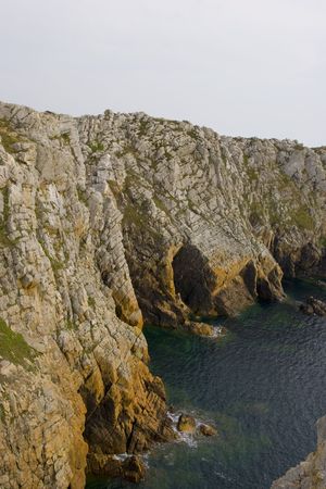 rocks on a beach in brittanyの写真素材