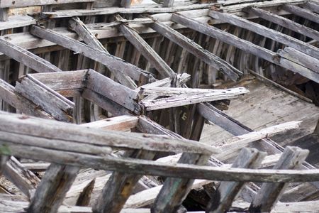 part of an old abandoned boatの写真素材