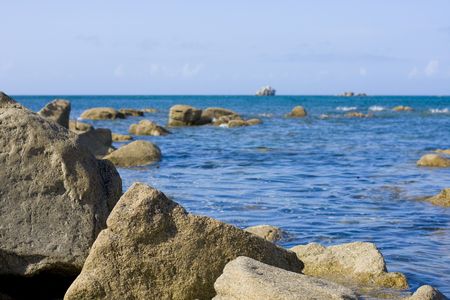 rocks on a beach in brittany