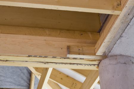 part of a wood house construction