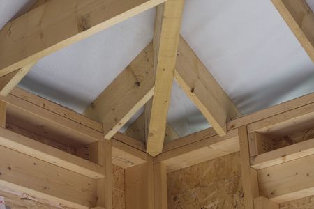 part of a wood house construction