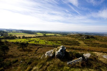 view of a small mountain in brittanyの写真素材