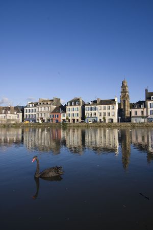 view of the city of landerneauの写真素材
