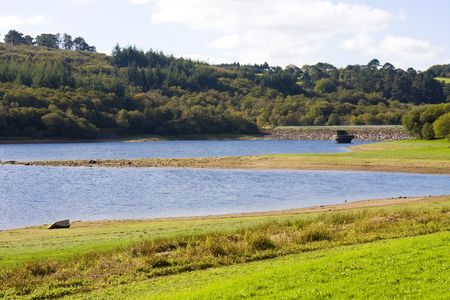 sand way around a lakeの写真素材
