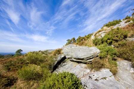 view of a small mountain in brittanyの写真素材