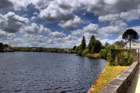 view of the lake of huelgoatの写真素材