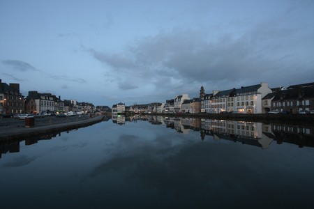 view of the city of landerneauの写真素材