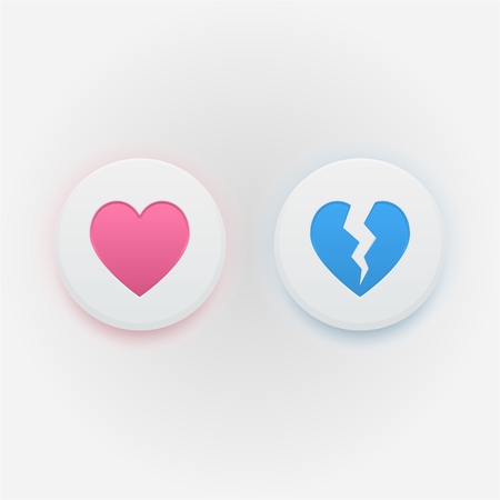 Heart icons like and dislike image illustrationのイラスト素材