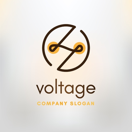 Voltage logo for company. Stylized power socket. Line style.のイラスト素材