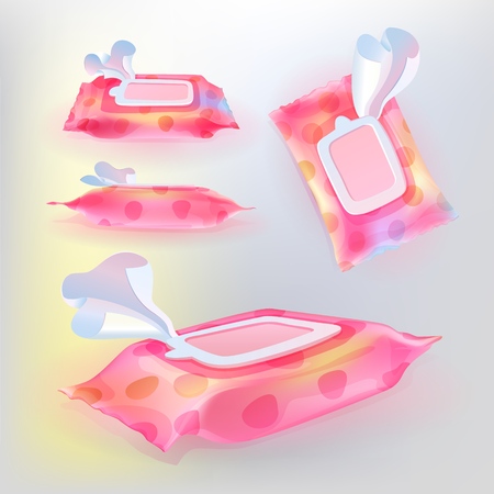 Wet wipes set vector illustrationのイラスト素材