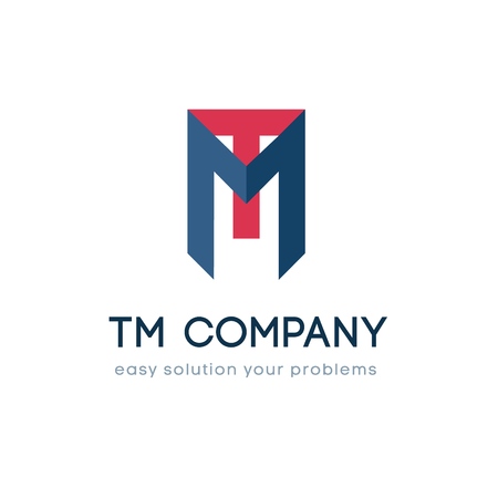 Logo for TM company. With the first letters. Letter logo Vector illustration.のイラスト素材