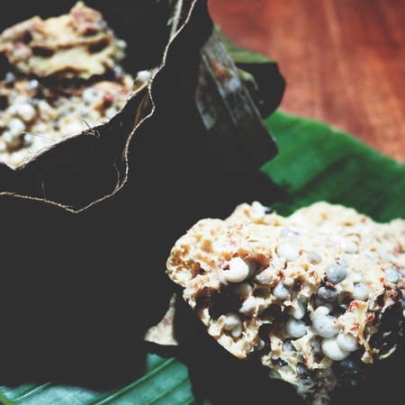 Steamed subterranean ants eggの写真素材