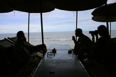 Relaxing near the beachの写真素材