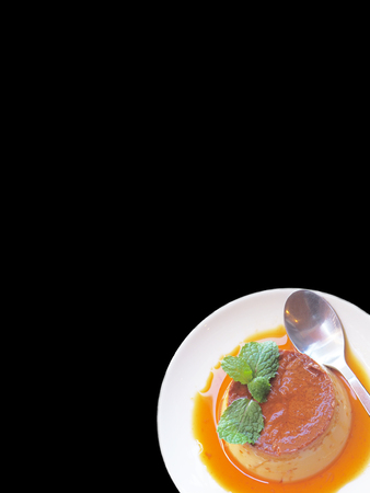 This is a custard on black isolatedの写真素材