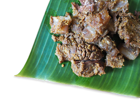 This is a steamed beef with pound Thai berbの写真素材