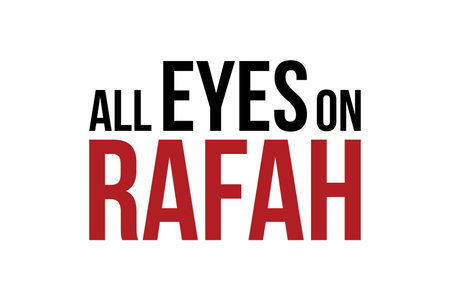 All Eyes on Rafah - Red and black graphic design for t-shirt, banner, background, etcのイラスト素材