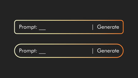 Generative AI neon prompt bar isolated on black background. Artificial intelligence UI UX graphic design for website, mobile appのイラスト素材