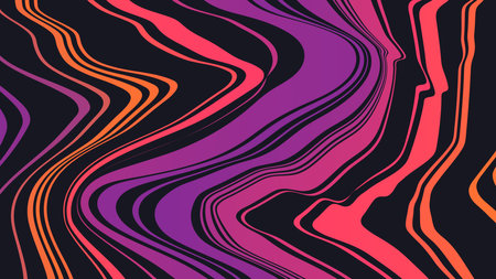 Abstract purple and black wavy vertical stripes background in 4k resolution. Suited for desktop wallpaper, banner, poster, website, backdropのイラスト素材