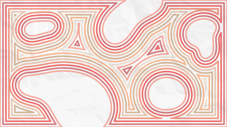Retro peach fuzz blob contour line pattern on white background. Abstract vector illustration for desktop wallpaper, banner, poster, website, backdropのイラスト素材
