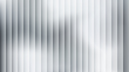 Silver reeded glass 3D background. Glassmorphism colorful transparent ribbed glass texture.の写真素材