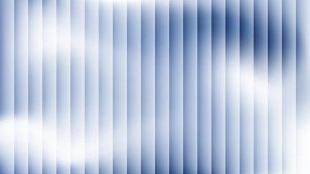 Chambray blue reeded glass 3D background. Glassmorphism colorful transparent ribbed glass texture.の写真素材