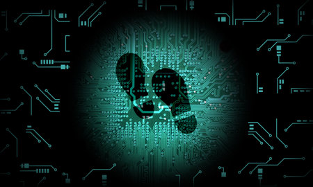 Digital footprint concept. Internet browsing history track record. Digital technology collage illustration.の写真素材