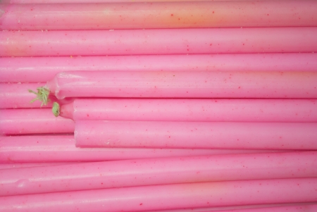 Group of Pink candle with white candlewickの写真素材