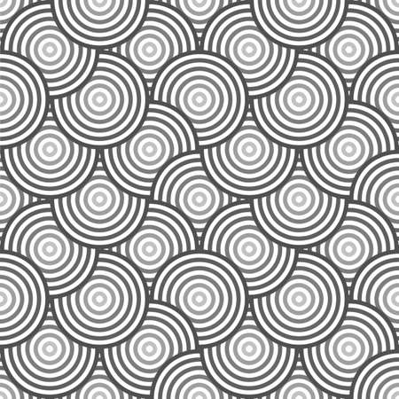Spiral circle illusion pattern in gray toneの写真素材