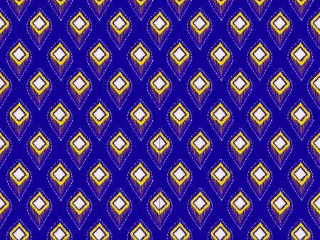 Colorful Tribe design. Tribe pattern design. Tribal ethnic pattern in mixing color. Traditional handwoven textile. Wallpaper in seamless pattern design. Navy background with chevron pattern.の写真素材