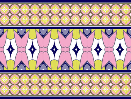 Moorish seamless pattern. Arabesque vector ornament. Ancient floor ceramic tiles. Design seamless in light colorful. Floor cement ceramic tiles collection.の写真素材
