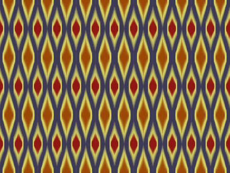 Ikat pattern as ethnic fabric. Design for fabric, background, wallpaper, vector, carpet, traditional fabric in colorful. Wallpaper in seamless pattern design. Native design in geometric pattern.のイラスト素材