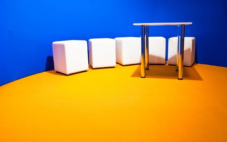 Cozy Family Room and Coffee Table の写真素材