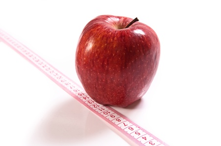 Red apple isolated over whiteの写真素材