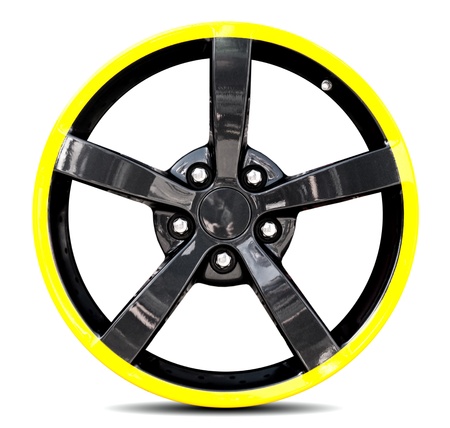 Car alloy rim on white backgroundの写真素材