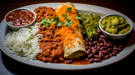 Chili con carne, mexican food served with riceの素材
