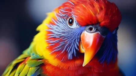 Rainbow Lorikeet parrot close up. Colorful parrot.の素材