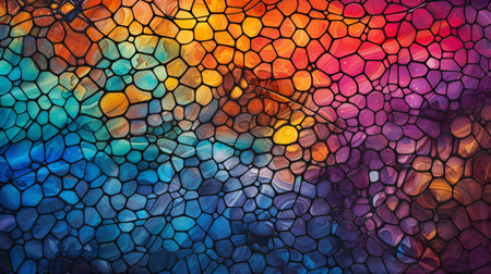 Colorful stained glass background. Abstract multicolored mosaic texture.の素材