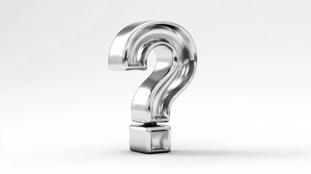 Metal question mark isolated on white background. 3d rendered illustration.の素材