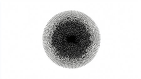 Halftone dots in the form of a circle on a white background. Vector illustration.の素材