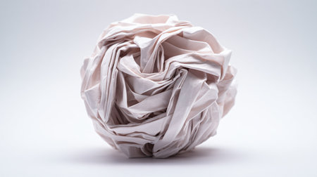 Crumpled paper ball on a white background. Studio shot.の素材