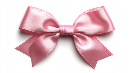 pink bow on a white background, isolated, close-upの素材