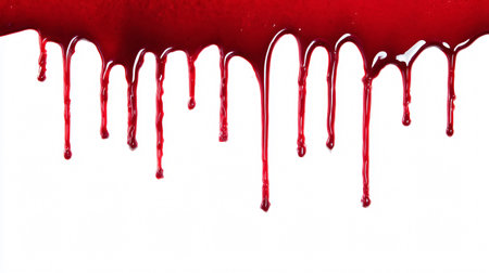 Bloodstain Dripping on White Background - Graphic Design Elementの素材