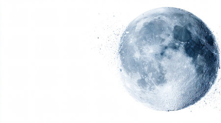 Moon Isolated on White Background for Creative Designs and Presentationsの素材