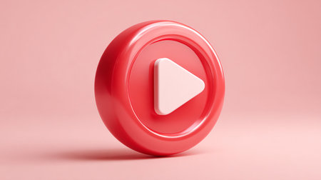 Elegant Minimal Red Video Multimedia Play Button Icon Designの素材