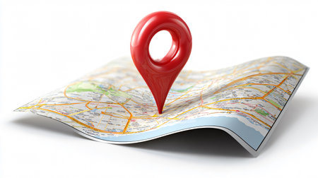 Professional Navigational SEO Maps Red Image for Marketing Campaignsの素材