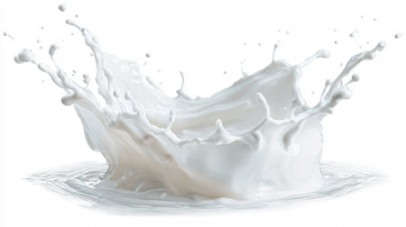 Creamy Milk Splash Isolated White Background Coconut Splash Food Photographyの素材