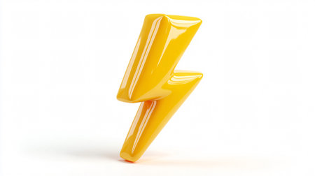Vibrant 3D Render Flash Lightning Sale in Yellow - Thunder Boltの素材